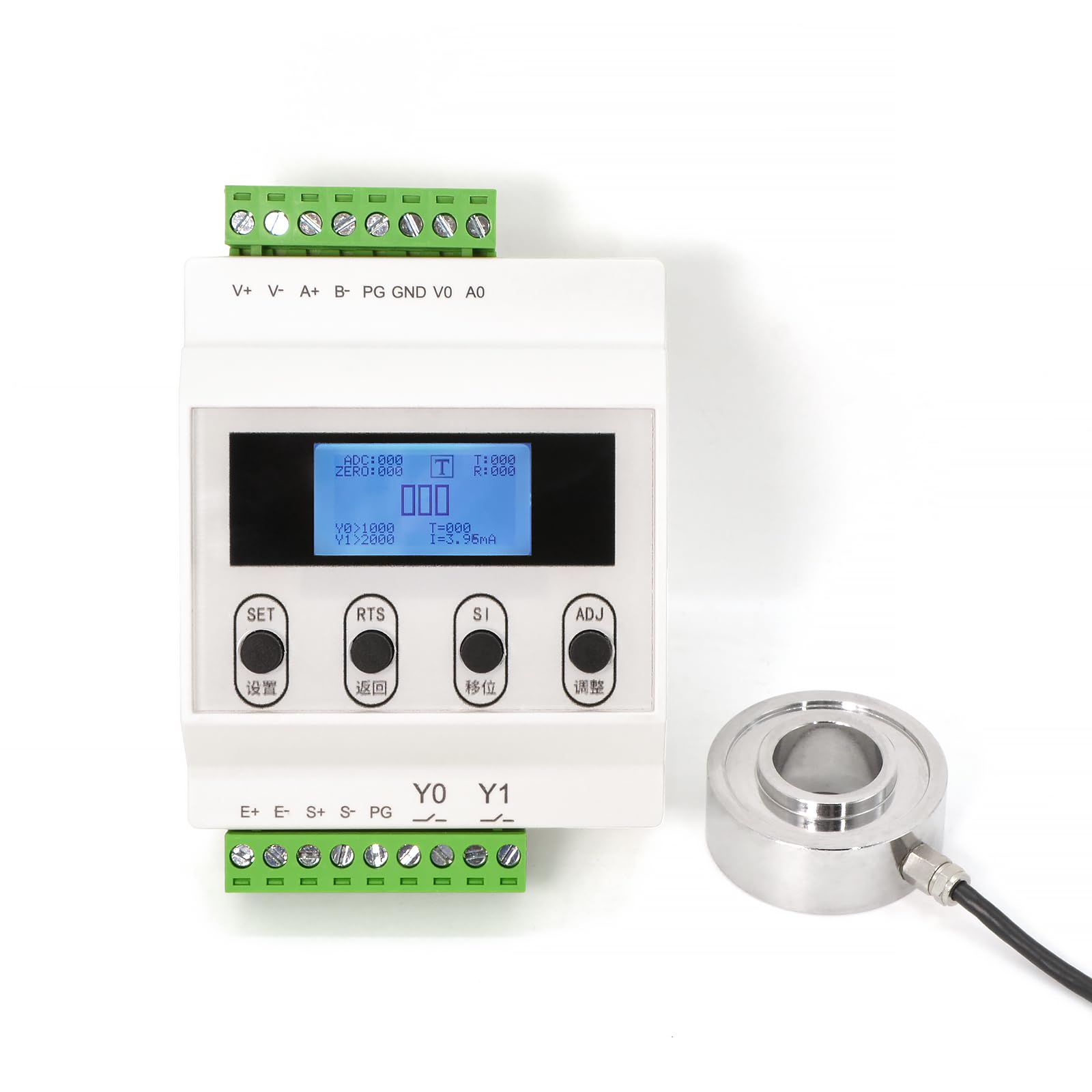 Load Cell Sensor withTransmitter Amplifier Display,Test Compression Force Weight Pressure Sensor Output 0-5V 0-10V 4-20mA (5T with Amplifier)