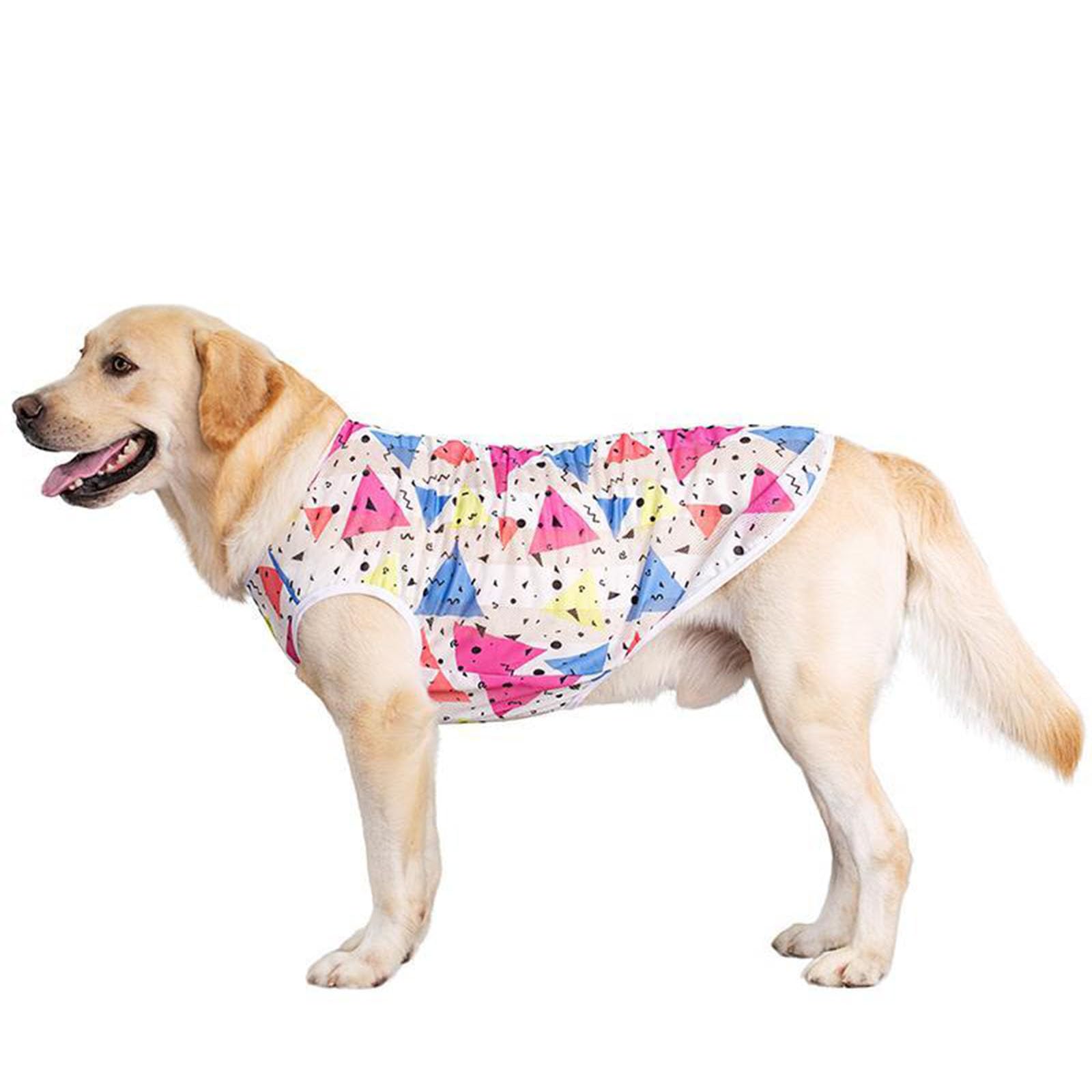 Pet Summer T-Shirt Breathable Jumpsuit Pajamas,Dog Anti-Hair Apparel Onesie Sunscreen Cooling Clothing,Vest Suitable for Large Medium Dogs_30/3XL(Triangle) — image 1