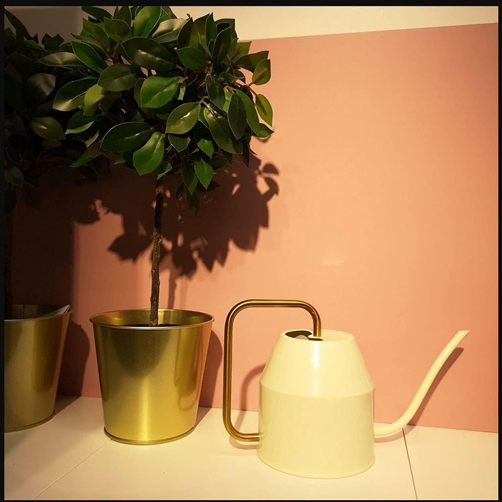 Watering Can, Watering Can Watering Can Ivory Gold Plant Watering Can with Long Spout Watering Pot Gardening Tools for Outdoor Indoor Plant Watering(White)
