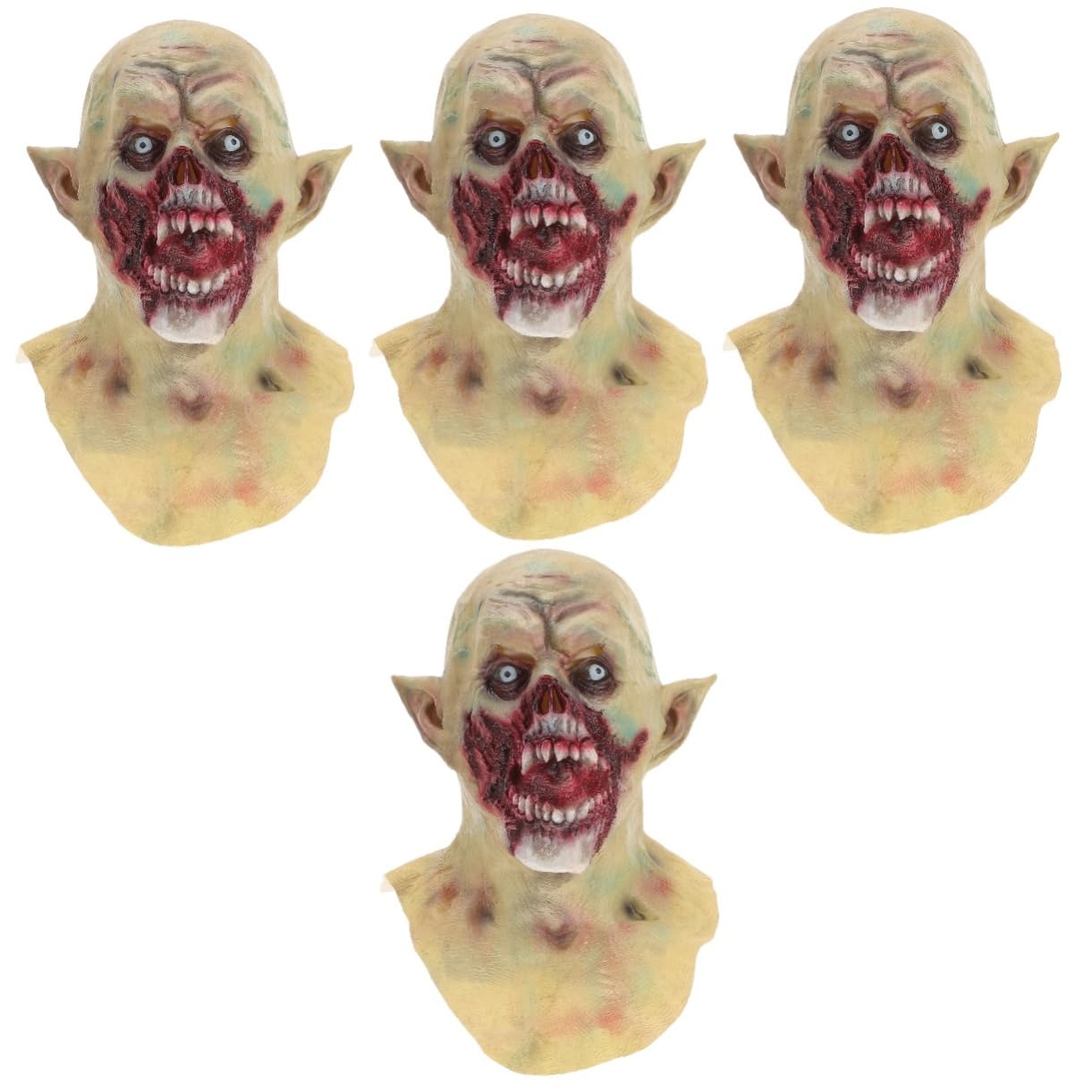 Vaguelly 4pcs Vampire Headgear Scary Head Halloween Scary Adult Devil Halloween Scary Corpse Bloody Zombie Masks Halloween Costumes Halloween Zombie Natural