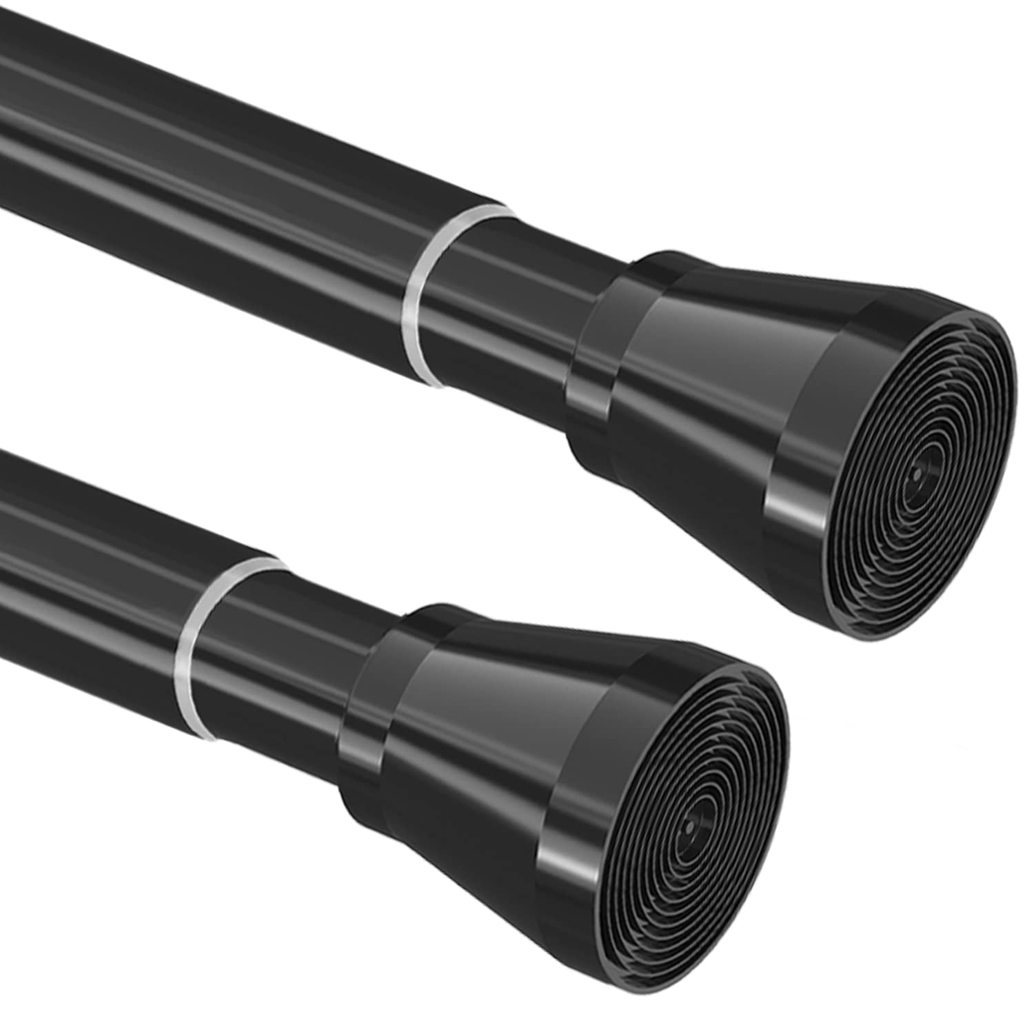 VenwemongCurtain Rod No Drilling - Curtain Rod - No Drilling - Curtain Rod - Length 50-80 cm - Black (2 Pieces)
