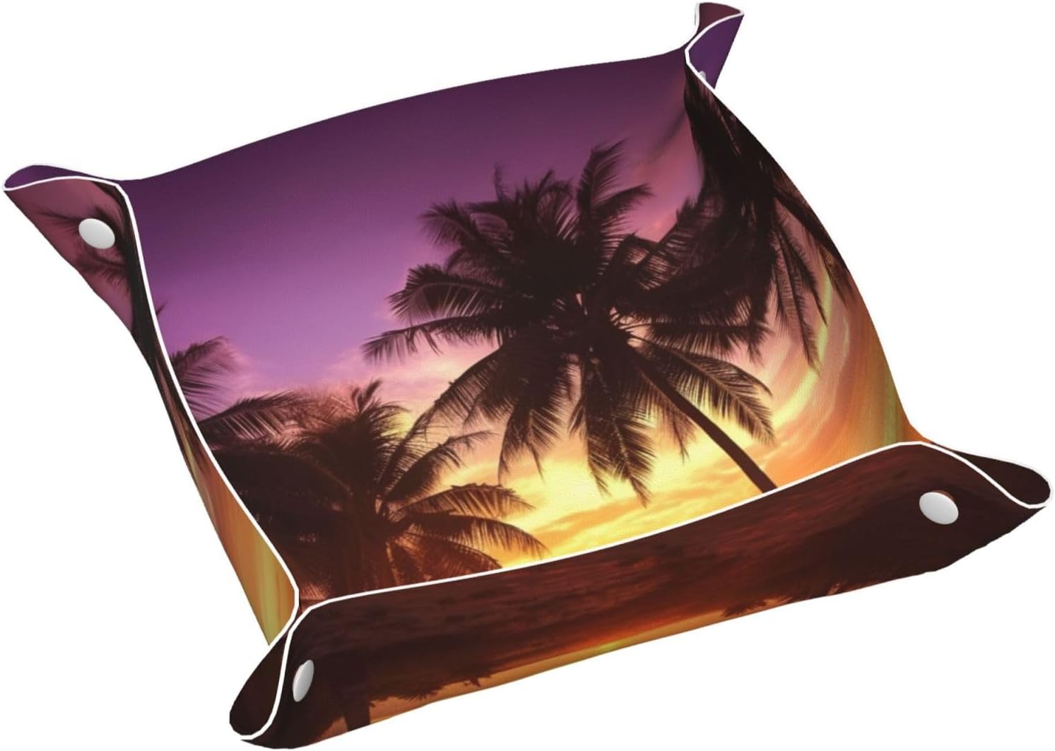 Leather Valet Tray Desktop Storage Organizer Travel Storage Dish Plate