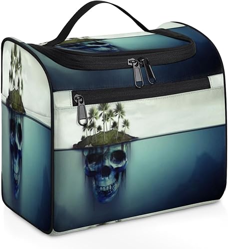 Miniatura 2 de Skulls Halloween Theme Toiletry Bag for Women Travel Makeup Organizer with Hanging Hook Traveling Cosmetic Bags for Toiletries Accessories