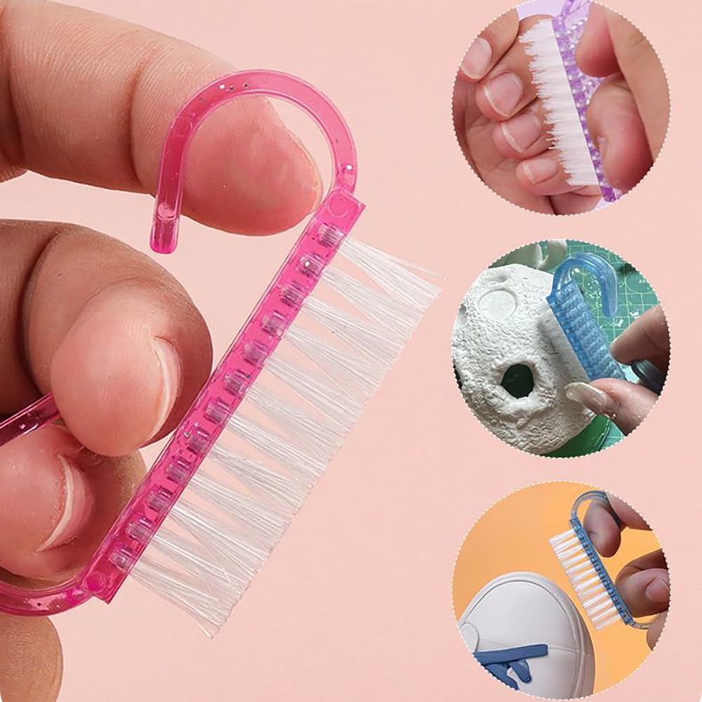 24 Pezzi Spazzola Per Unghie Spazzola Per Il Lavaggio Delle Mani con Manico in Plastica Lavaggio Di Mani Spazzolino Per Pulizia E Pulizia Delle Unghie(Viola, Rosa, Blu)