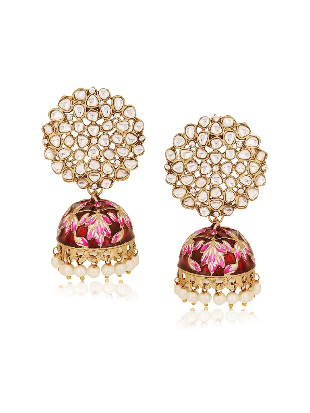 Shonas Style Wedding Collection Earrings Earrings Traditional Earring for Women (Maroon) (B0BZDJVZ4Y) Amazon Price History, Amazon Price Tracker