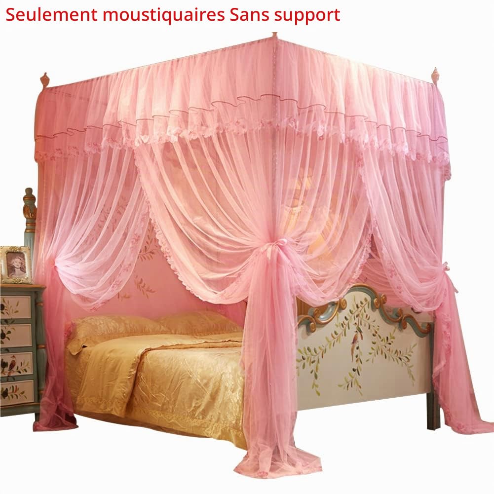Rideaux de lit à Quatre,Rideaux de lit à baldaquin pour Adultes - Filet drapé, Rideau à baldaquin, Filet de lit pour Filles et Adultes, décoration de Chambre