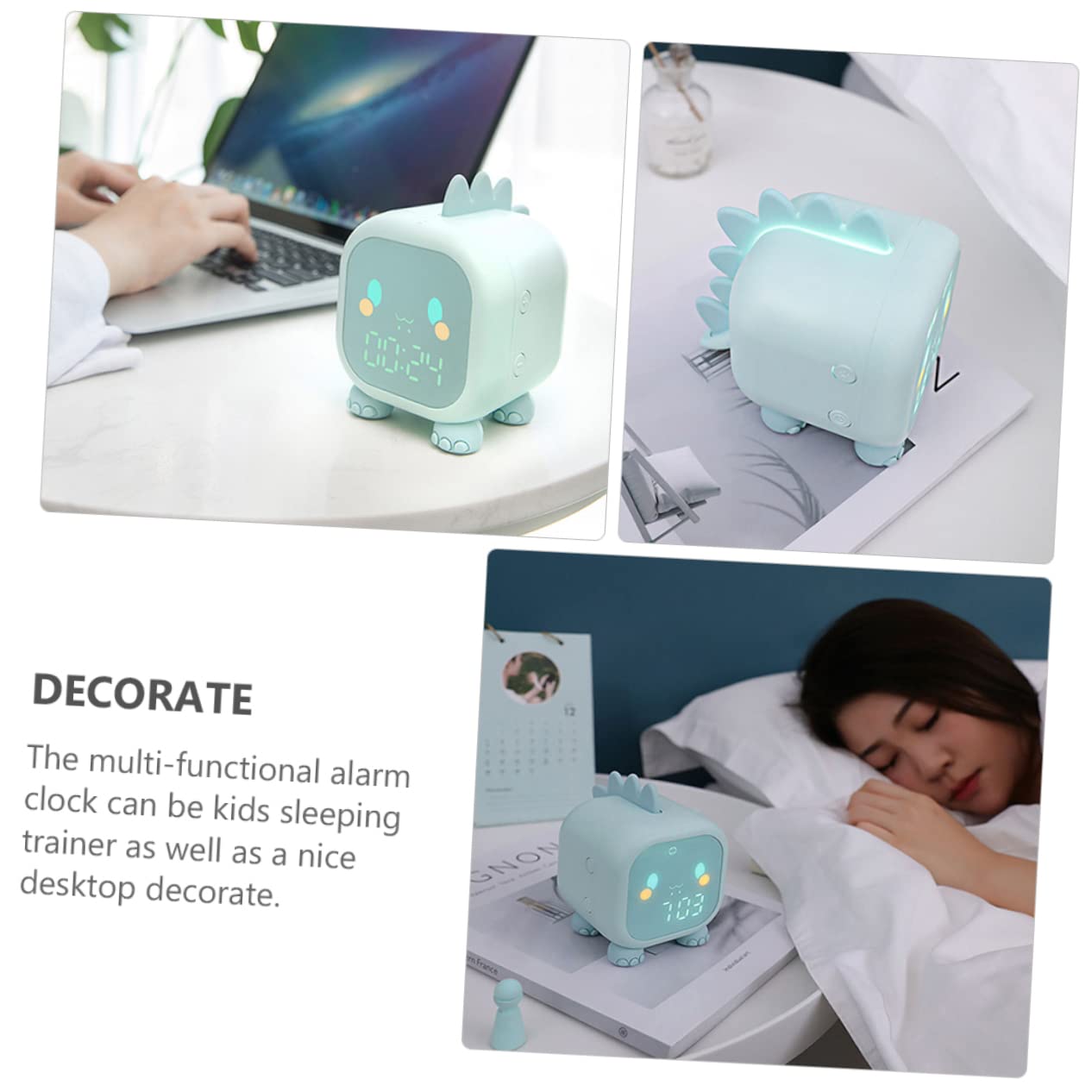 Grüner Elektronischer Kinderwecker in Drachenform aus Kunststoff 1 Stück