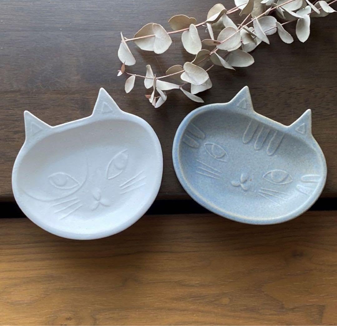Amazon | よしざわ窯 猫の豆皿 キジトラとシロ 2点 益子焼 ねこ ネコ