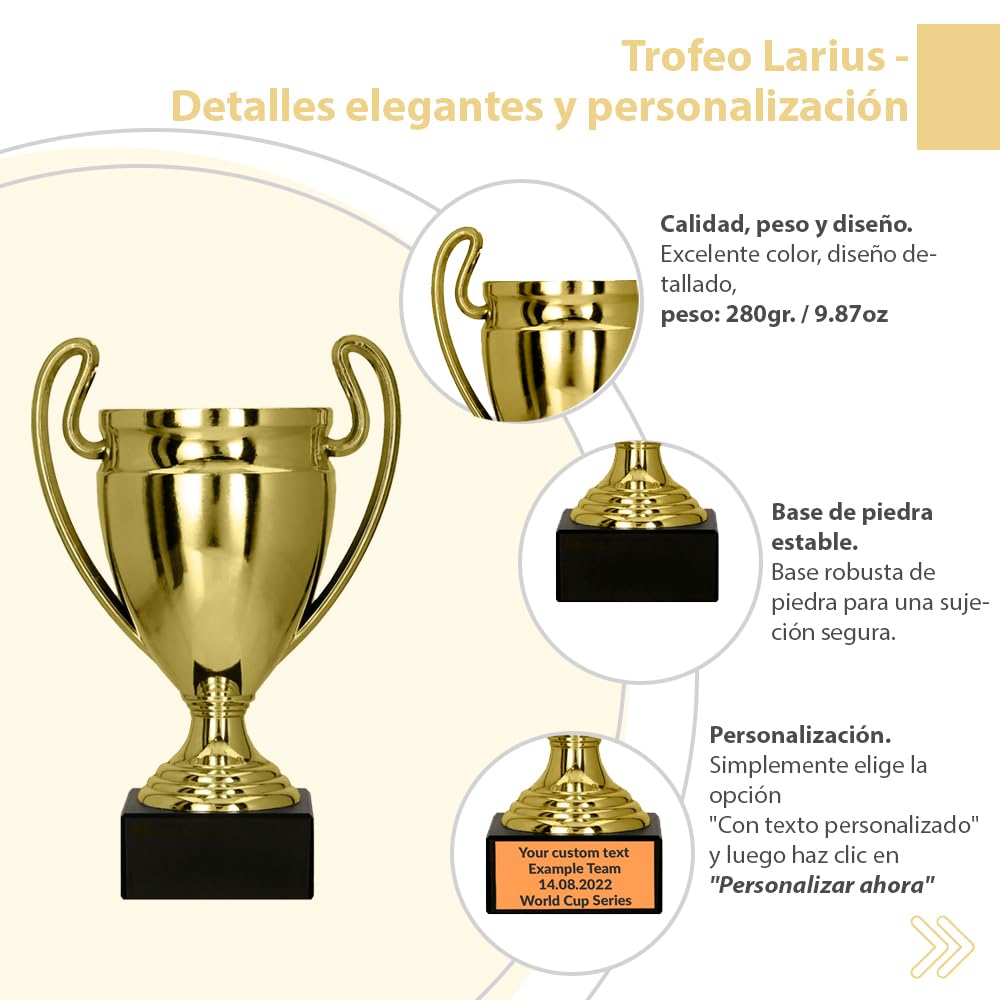 Larius Trofeo de premio de honor universal con/sin texto