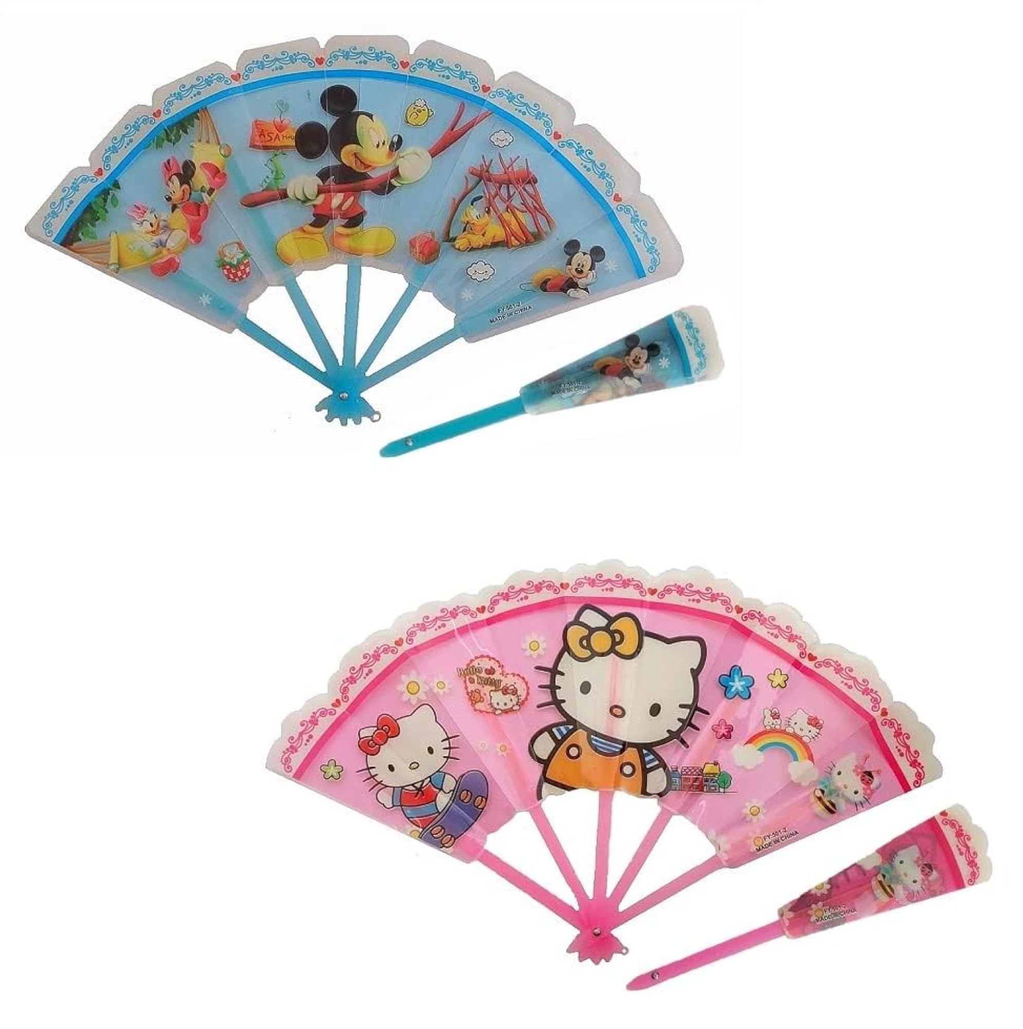 Cartoon Hand Held Foldable Plastic Waterproof Fan, Kids Gift