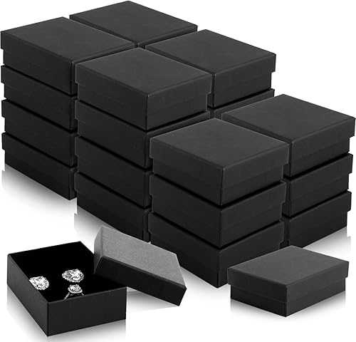 Miniatura 8 de 36 cajas de regalo para joyas, cajas de regalo pequeñas para joyas, collares, anillos, aretes, caja de almacenamiento de regalo con cojín y tapa,