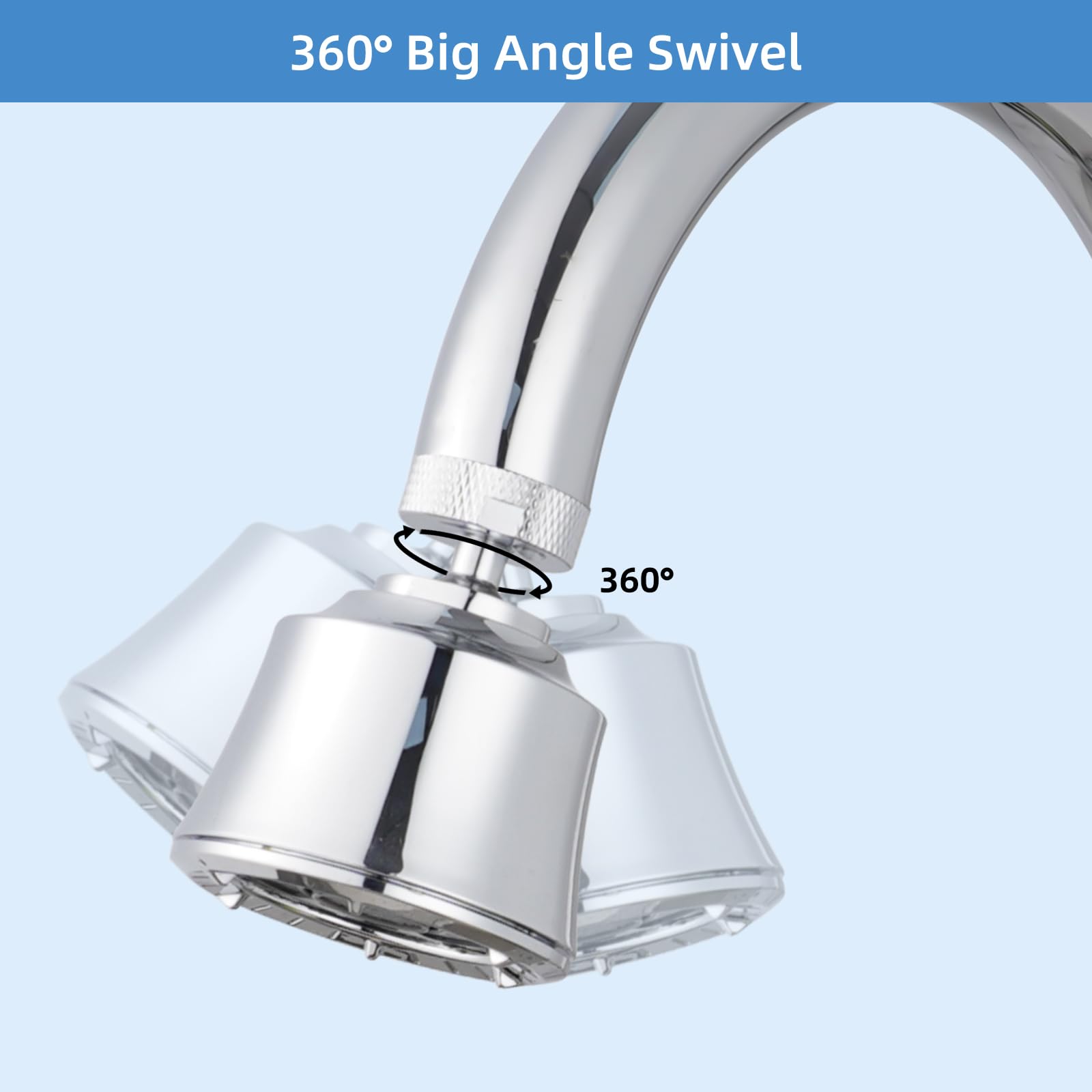 Hygie Rinse Ersatz-Wasserhahnkopf für Küchenspüle, 4 Sprühnebel mit großem Winkel-Drehgelenk, 55/64–27UNS Famale-Gewinde, Außengewinde-Adapter im Lieferumfang enthalten, Chrom