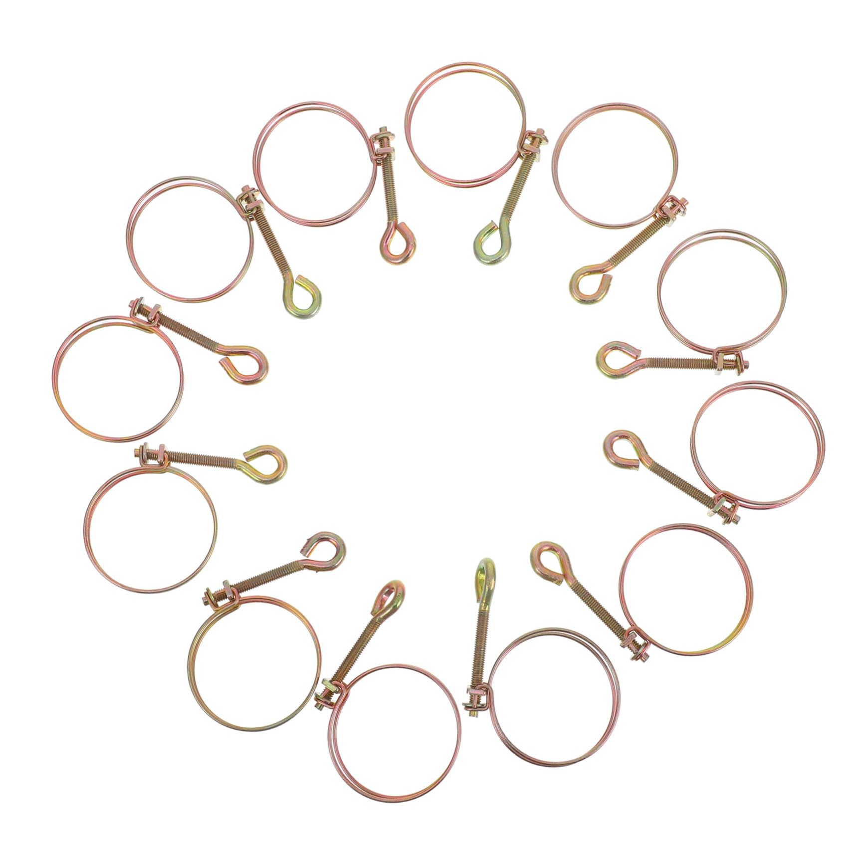 Cabilock Adjustable Water Pipe Clips Pcs Zinc Plated Double Wire Throat Hose Clamp Air Water Hose Fasteners High Durability