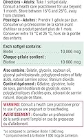 Vista 3 de Jamieson 10 veces más fuerte biotina 10,000 mcg, 45 cápsulas blandas
