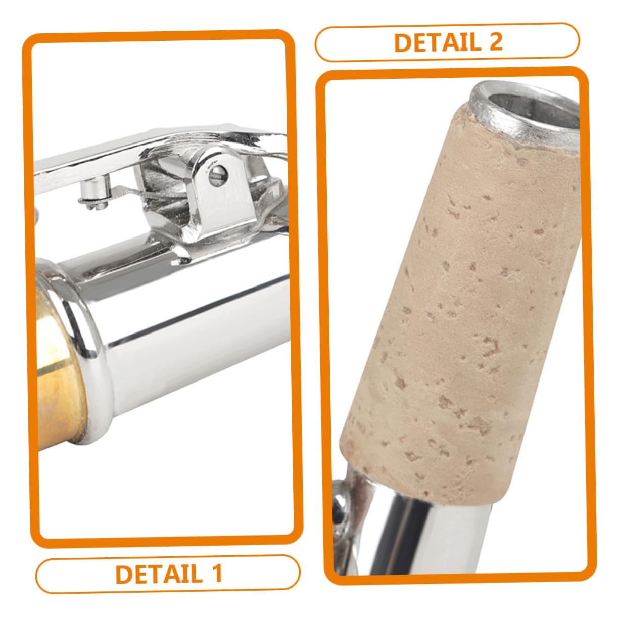 Set Sax Soprano 2 Pezzi Collo Dritto e Curvo, Argento | Rame e Sughero, Superficie Liscia senza Bave, per Studenti e Insegnanti, Uso Musicale
