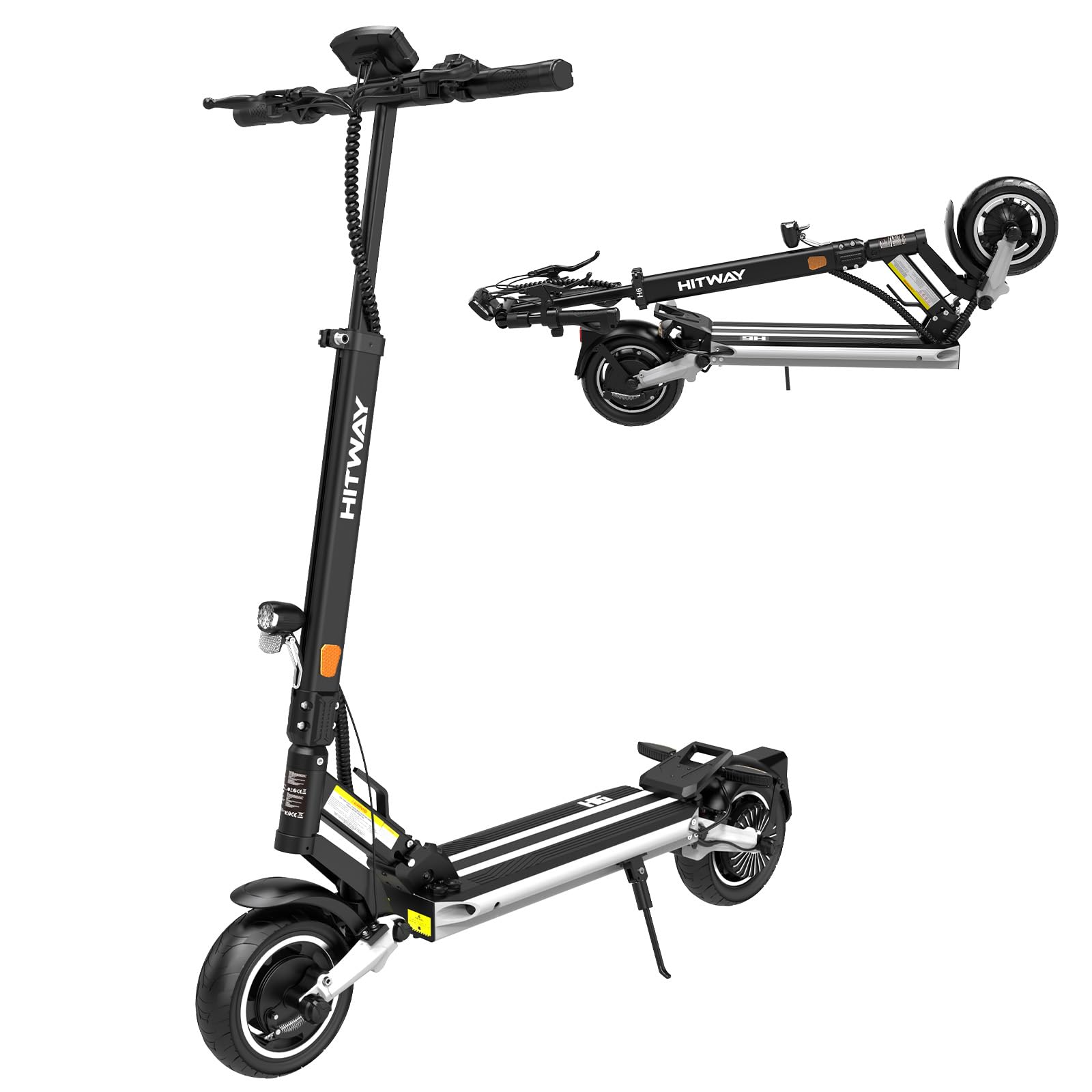 HITWAY H6 E Scooter mit Straßenzulassung, 500W Motor, Klappbar, mit APP, Blinker, Dual-Ladeanschluss, 3,5 Std. Ladezeit, geschmiedetes Aluminium-Gehäuse, 15,6Ah Batterie, 70 km Reichweite, 20 km/h.