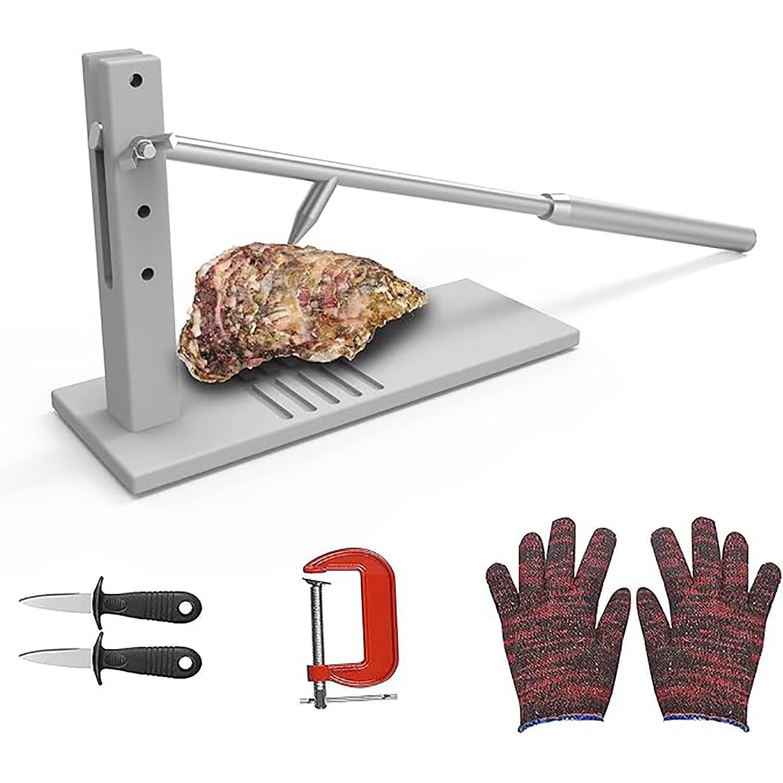 Generico Apriostriche, apriostriche Manuale, Set apriostriche for vongole, Utensili for Frutti di Mare con Design di Fissaggio sul Fondo, Pressione della Macchina, for Aprire ostriche e molluschi.
