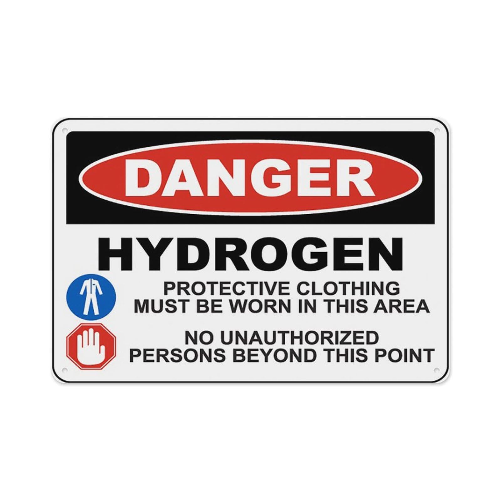 peiyeety Hydrogen Ppe Must Be Worn Sign Aluminum Tin Warning Signs For Home Outdoor Garden 8X12 Inches