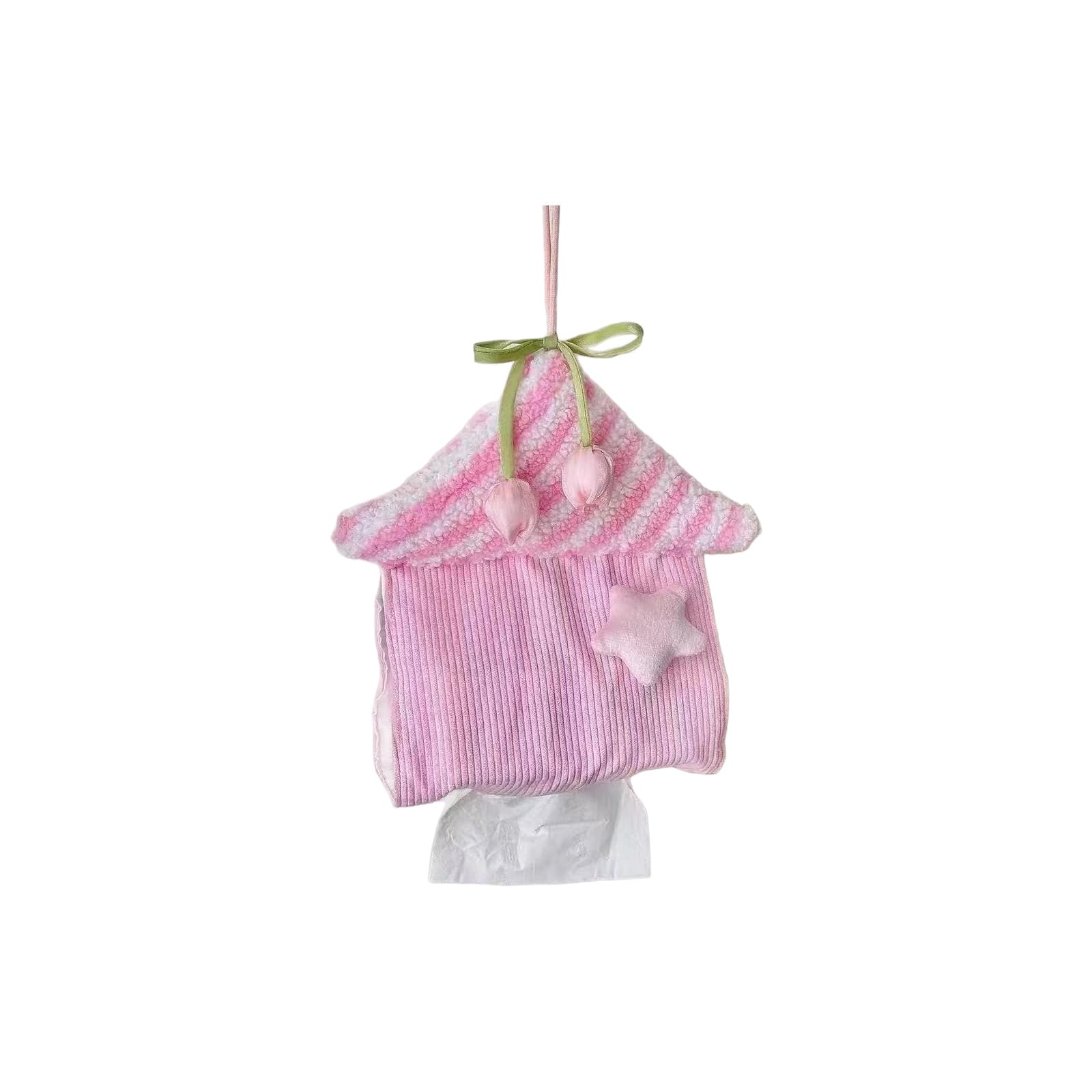 ZEPFJHE Stylish Flannel Hanging Tissue Box Cover with Unique Designs Ideal for Living Room and Car Multipurpose Storage Bag