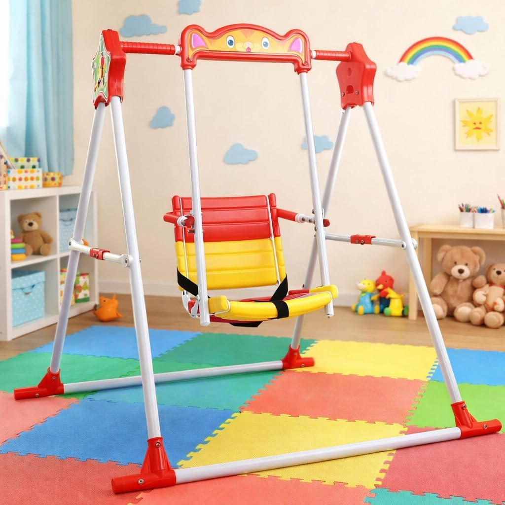 Garden Swing | Single Seater | Swing for School,Terrace, Garden | with Safety Locks | Durable | Alloy Steel 103.5cm, 10cm, 40 Cm