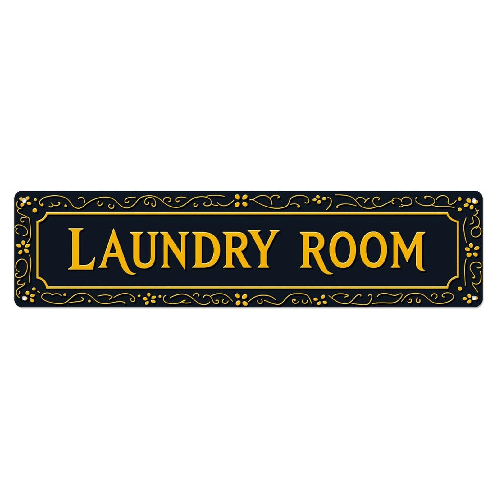 Laundry Room Sign Pattern Tin Sign Vintage Metal Poster Retro Bar, Home, Man Cave, Kitchen, Laundry Room Wall Art Decor Gift 4x16 Inch