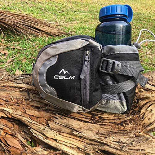 Fanny Pack Waist Bag for Men Women Water Bottle Holder Adjustable Belt for Hiking Travel Outdoor Walking Running Carry iPhone Money Black