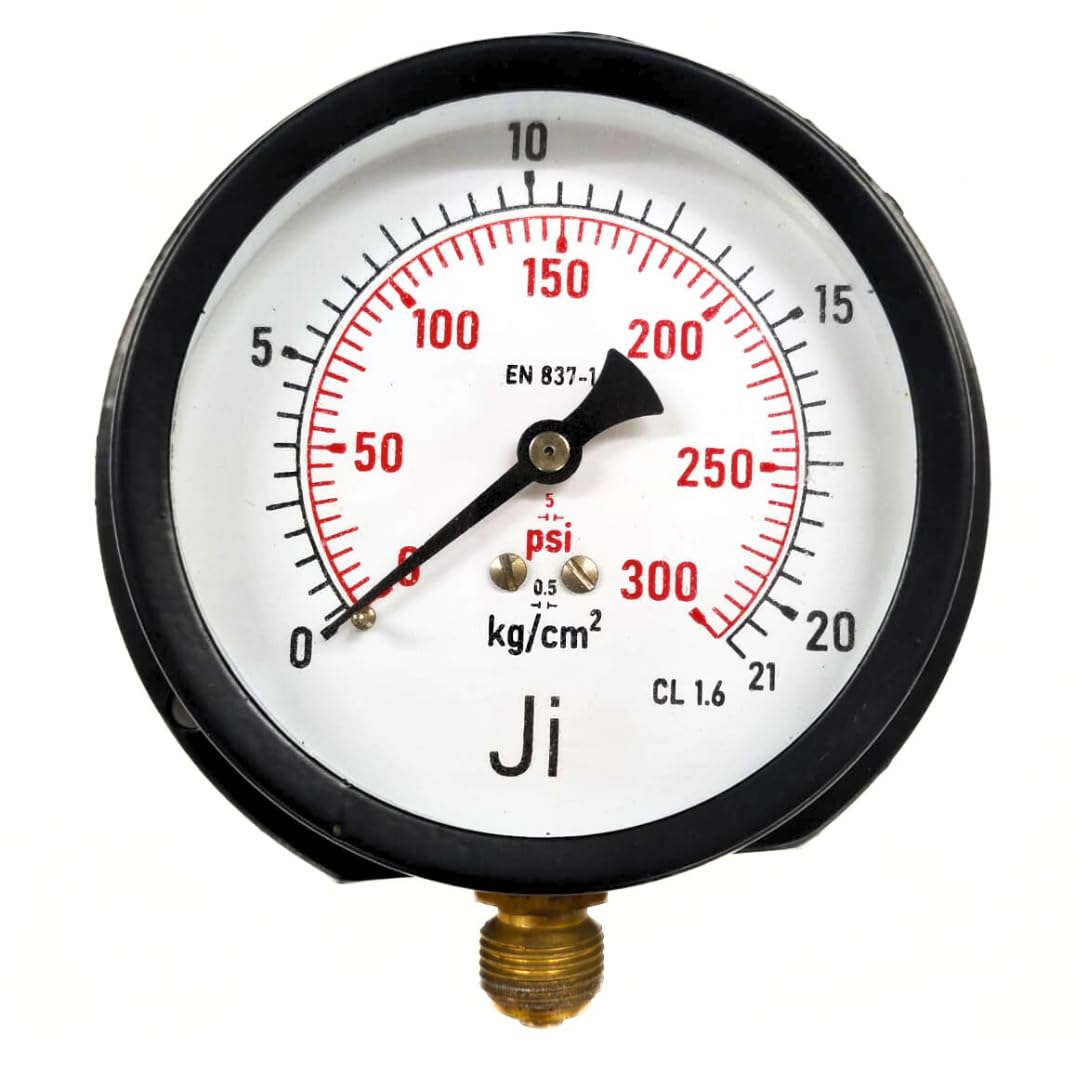 "Ji" Japsin Instrumentation Pressure Gauge, 4" Dial, Range 0-21 Kg/Cm2 with Dual Scale of 300 PSI, Surface Mounting Bottom Entry, Connection 3/8" BSP (M), MS Case & Brass Internals - Process Control (B08YWPVV93) Amazon Price History, Amazon Price Tracker