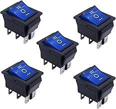 GAJUST 5 uds AC 250V/16A,125V/20A luz Azul iluminada Encendido/Apagado/Encendido DPDT 6 Pines 3 Posiciones interruptores basculantes for Barcos