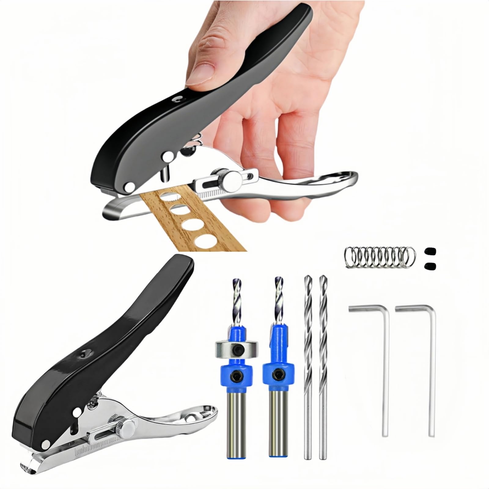 BOSSNUOK 10mm Single Hole Punch for Plastic Tags, Cardboard & PVC