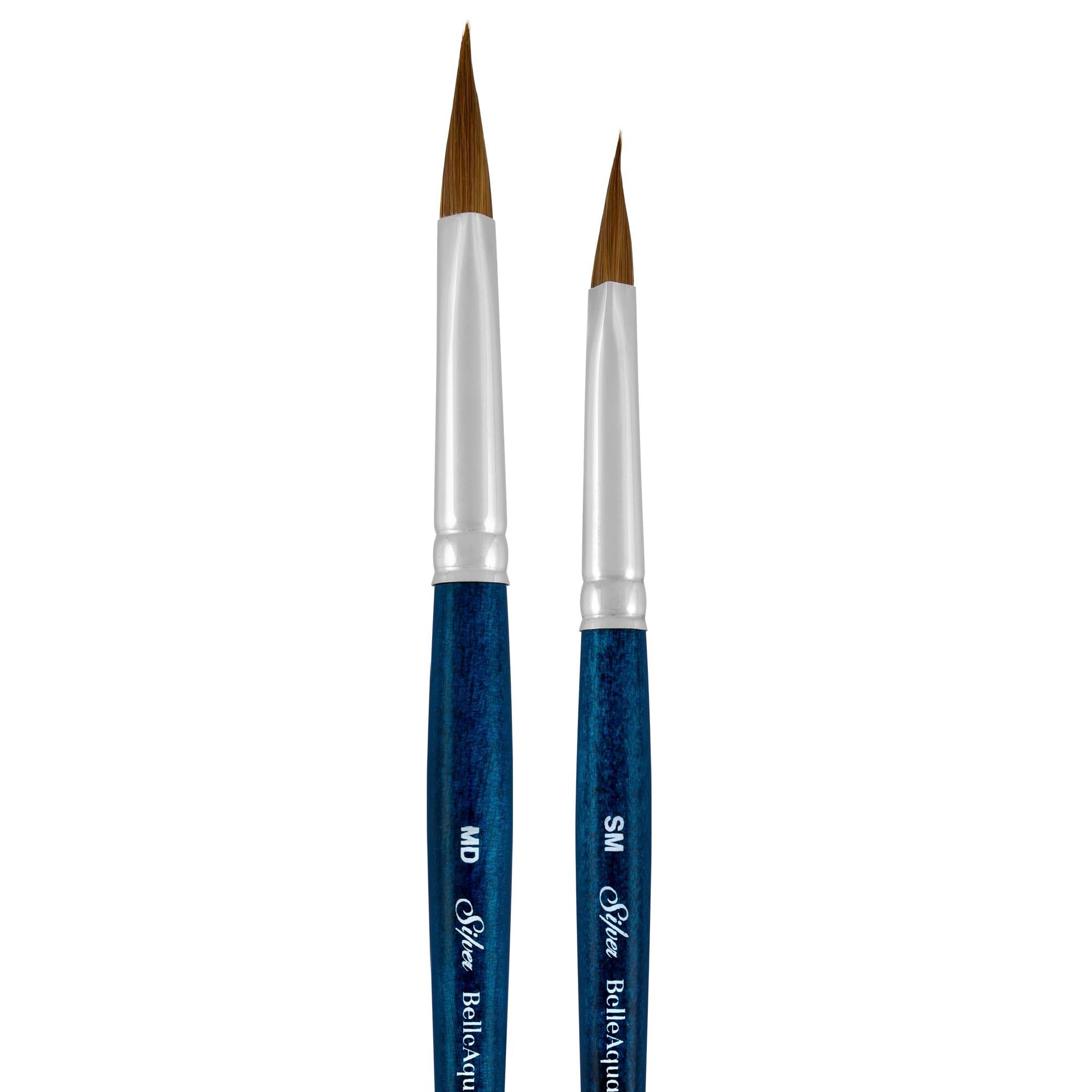 Silver Brush Limited BelleAqua Triangle Watercolour Paintbrush Set, 2pc