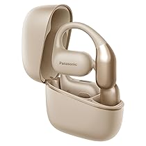 Panasonic RB-F10DE-C Cuffie Wireless Open-Ear, Auricolari wireless Sport Bluetooth con Microfono ENC, 25H di Autonomia, Bluetooth 5.4, IPX4, Controlli Touch, Beige