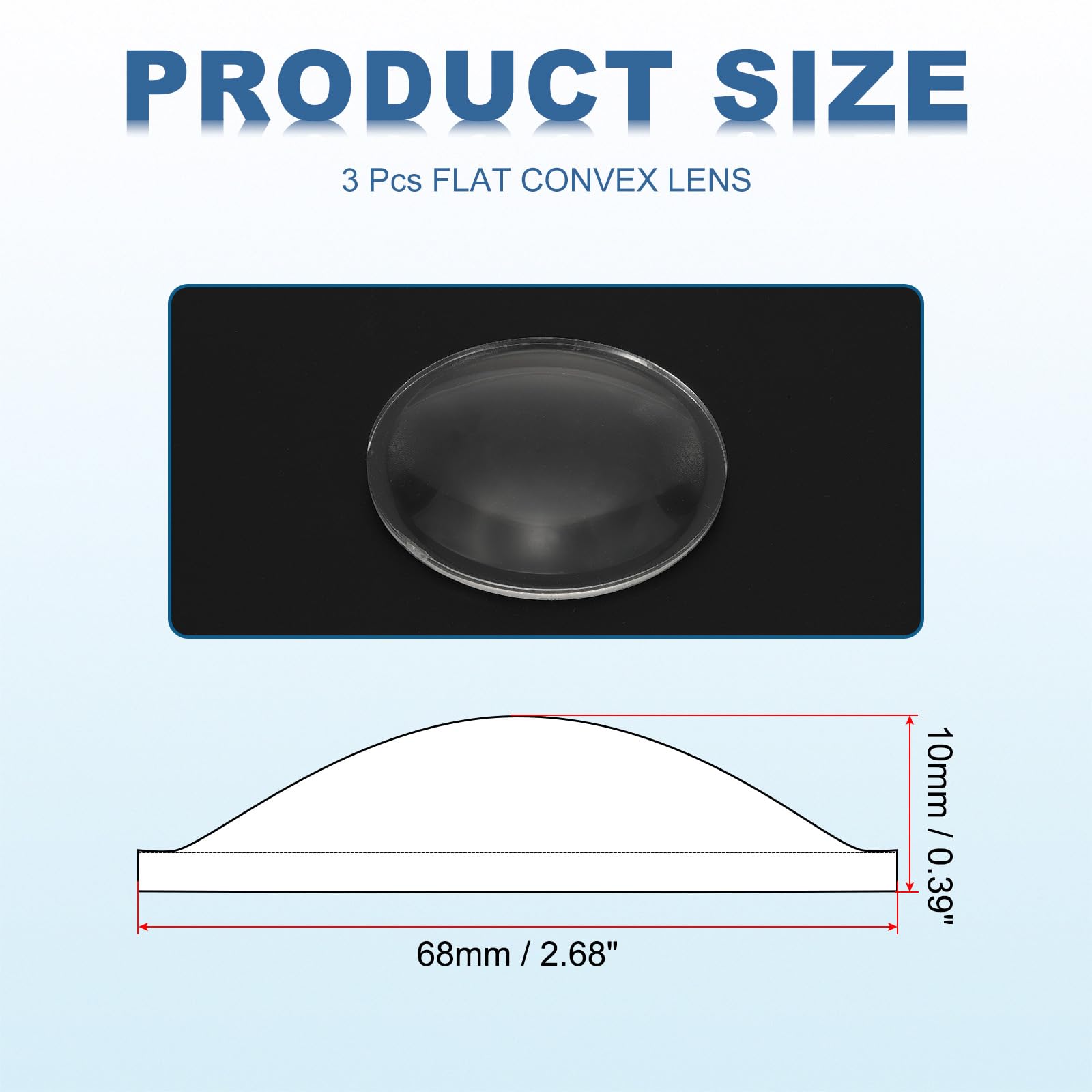 PATIKIL Diameter 68mm Flat Convex Lens - Image 2