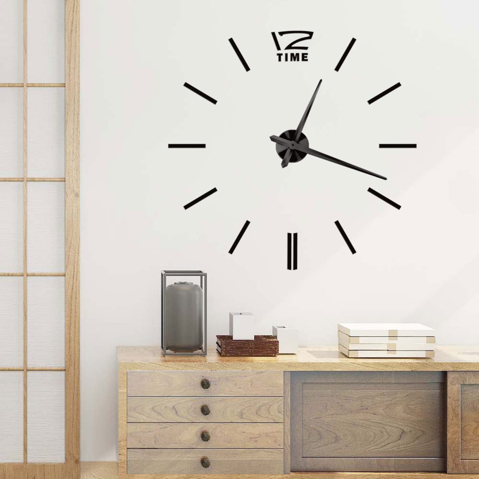 Wandklokken DIY Grote Wandklok Sticker Acryl Spiegel Muurstickers Woonkamer Quartz Horloge Stilleven Klokken Home Decor, zilver