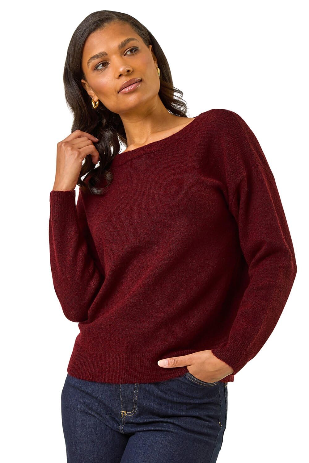 Roman Women's Red Ribbon Bow Tie Back Jumper In Size 14