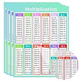 Multiplication Chart Stickers 4 x 5 inch Educational Math Labels Multiplication Educational Table Chart Stickers for Kids 50pcs