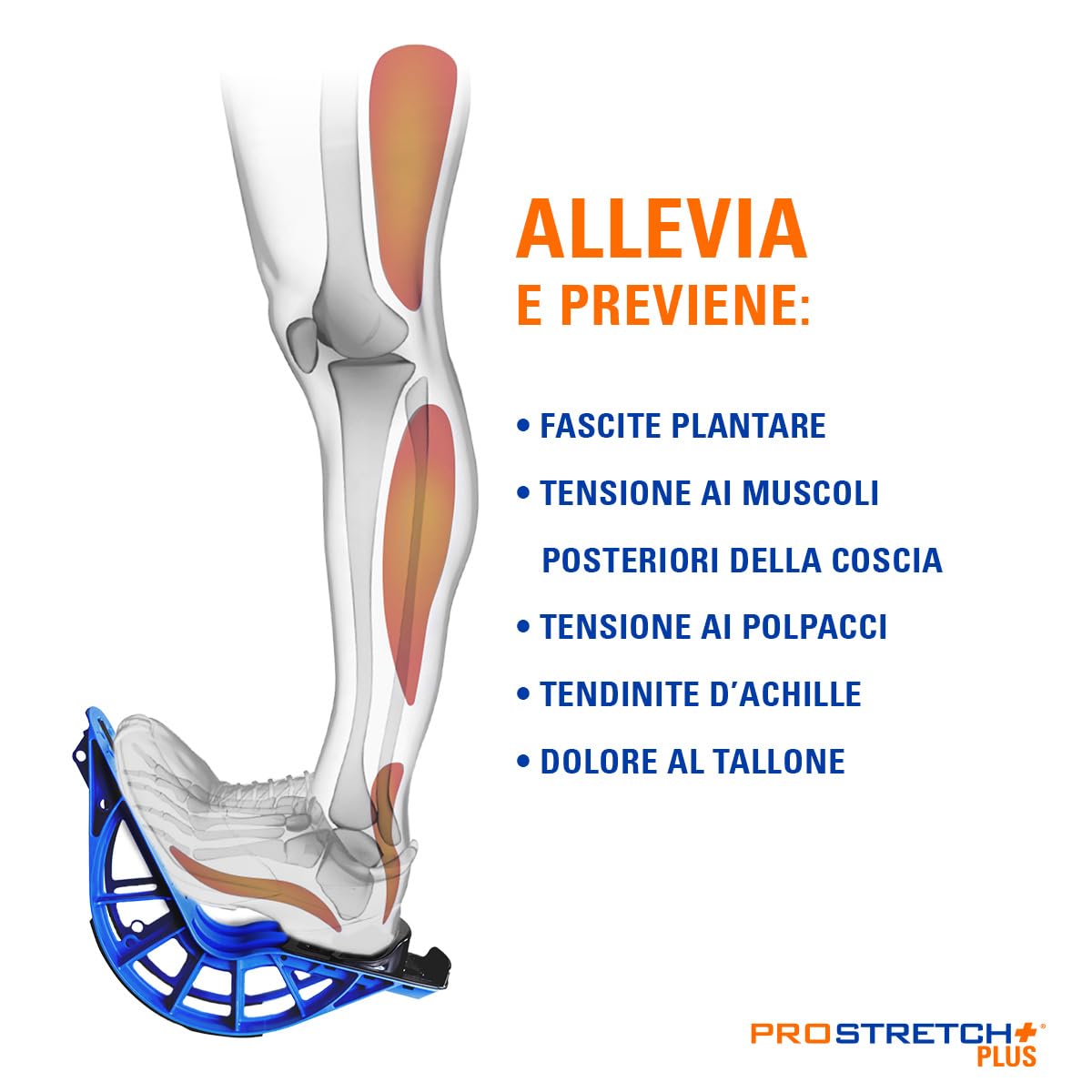 ProStretch – Attrezzo per lo Stretching Plus per Polpacci e Piedi – Allevia la Fascite Plantare, Tendinite del Tendine d’Achille – Supporto Piede e Poggiapiedi Regolabile – Plantar Fasciitis