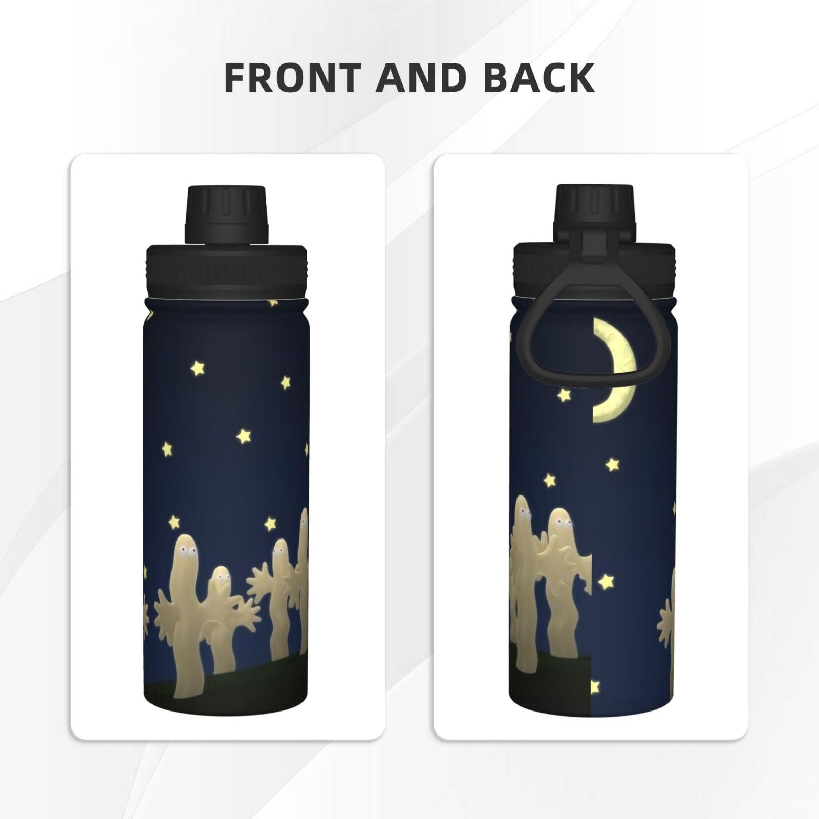 Amazon | ニョロニョロ柄 水筒 真空断熱 スポーツボトル ステンレス製