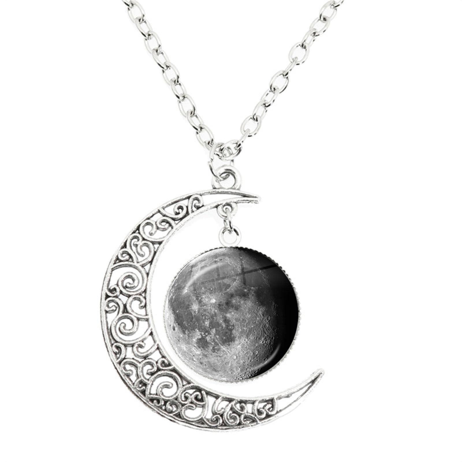 2 Pièces/set Collier Pendentif Lune Gothique Vintage - Chaîne