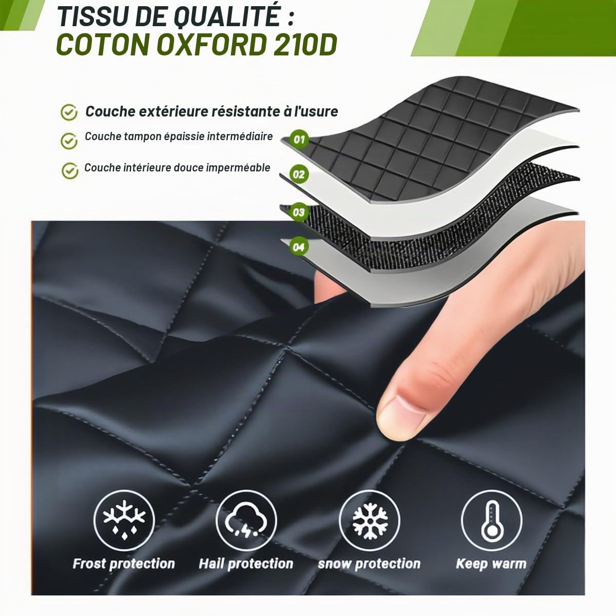 Housse de Moto pour BMW R 1300 GS, Épaisse Anti-grêle Bache Moto de Protection Exterieur avec œillets pour Cadenas Protège de la Neige, de la Pluie, de la poussière