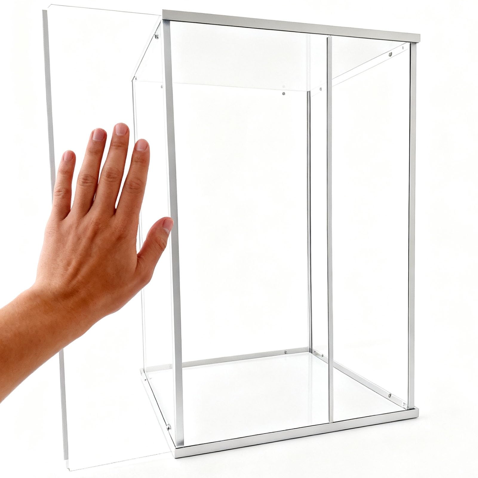 Caja expositora de acrílico, Vitrina de acrílico Transparente con Puerta corredera, Caja a Prueba de Polvo de 8 a 24 Pulgadas de Alto para coleccionables, Figuras y trofeos - Solución de ALM