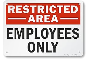 SmartSign "Restricted Area - Employees Only" Sign: Safeguard Your Confidential Spaces