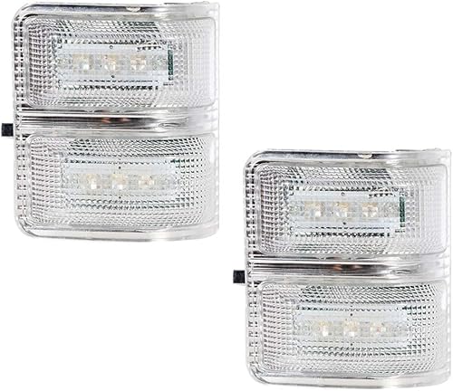 SCITOO Espejo lateral LED para conductor y pasajero, luz indicadora de giro para Ford F250-F550 2008-2016 Super Duty Transparencia exterior