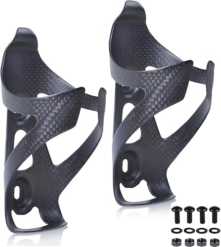 ThinkTop Paquete de 2 soportes ultraligeros de fibra de carbono para bicicleta de bicicleta, bebida, botella de agua, soportes para bicicleta de