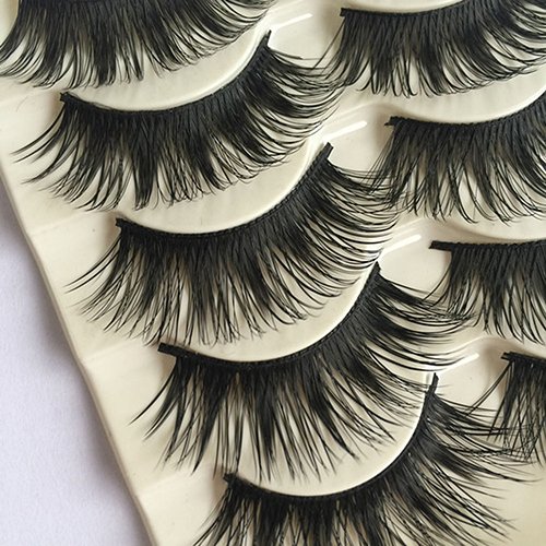 Bluelans®, ciglia finte lunghe, colore: nero