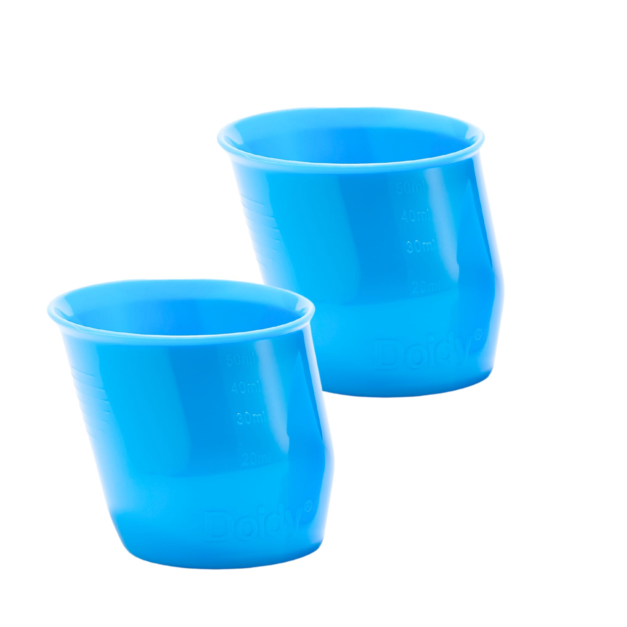 Doidy Mini Feeding Cup 50ml Pack of 2, Bottle Alternative for Newborn and Infant 0months+ (MiniCup Twin, Blue)