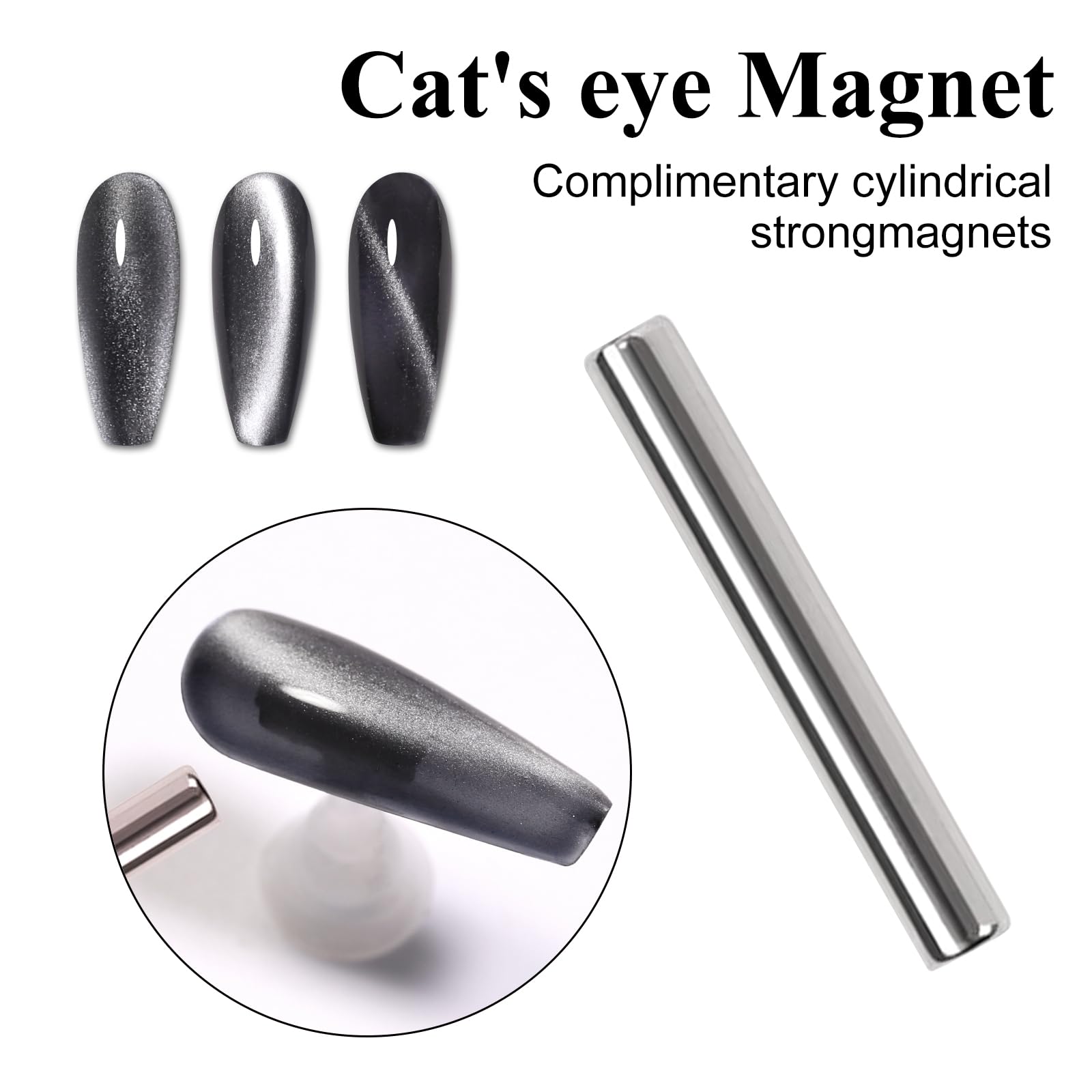 15ml Smalti in gel per unghie Semipermanente Occhio di gatto magnetico Glitter Argento, Smalto per unghie in gel Cat Eye Holographic Shining Glitter super brillante - 5