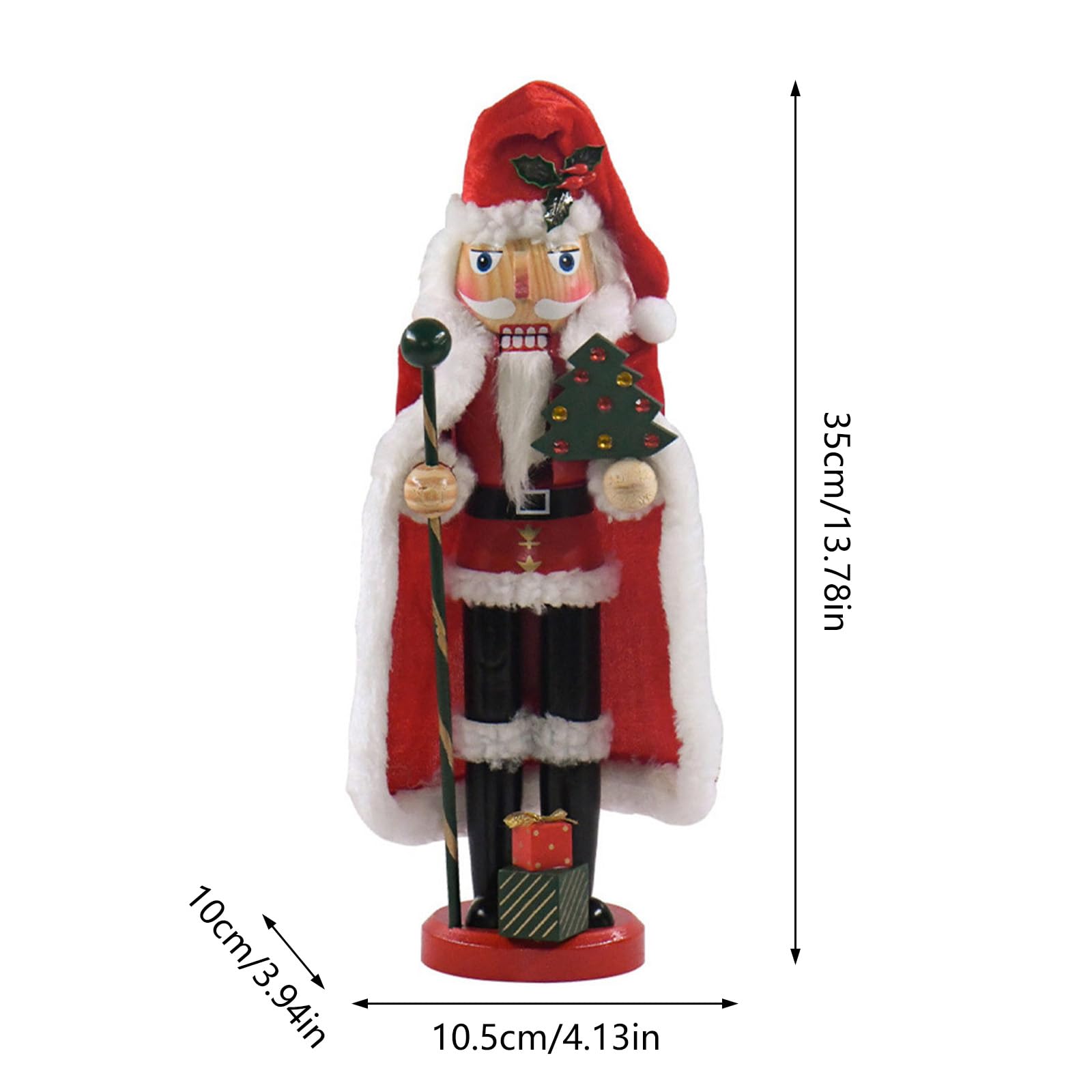 Ornamento Babbo Natale in Legno Realizzato a Mano, Decorazioni Natalizie, Ideali per Decorazioni per la casa e Feste Decorazione in Legno Babbo Natale