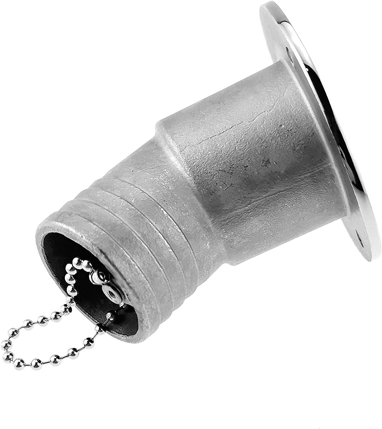 Llenador de cubierta marina de 45 grados, kit de llenado de cubierta de cuello en ángulo sin llave de acero inoxidable marino para barco yate RV (combustible, 2 pulgadas/50 mm)