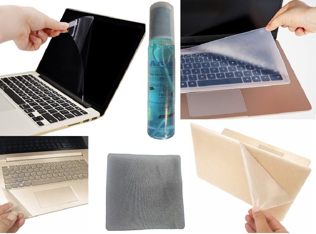 Anjo 6 in 1 Combo of 15.6 Inch & 16:9 Display Aspect Ratios Laptop Screen Protector, KeySkin, Body Lamination Trackpad & Lid (Transparent), Mouse Pad & Cleaner — Amazon image 8