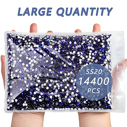 Image of Beadsland Flat Back Crystal Rhinestones Bulk, Sapphire, SS20, 14400pcs